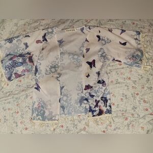 Girls butterfly kimono with boho tassels. Boutique piece. 3/4